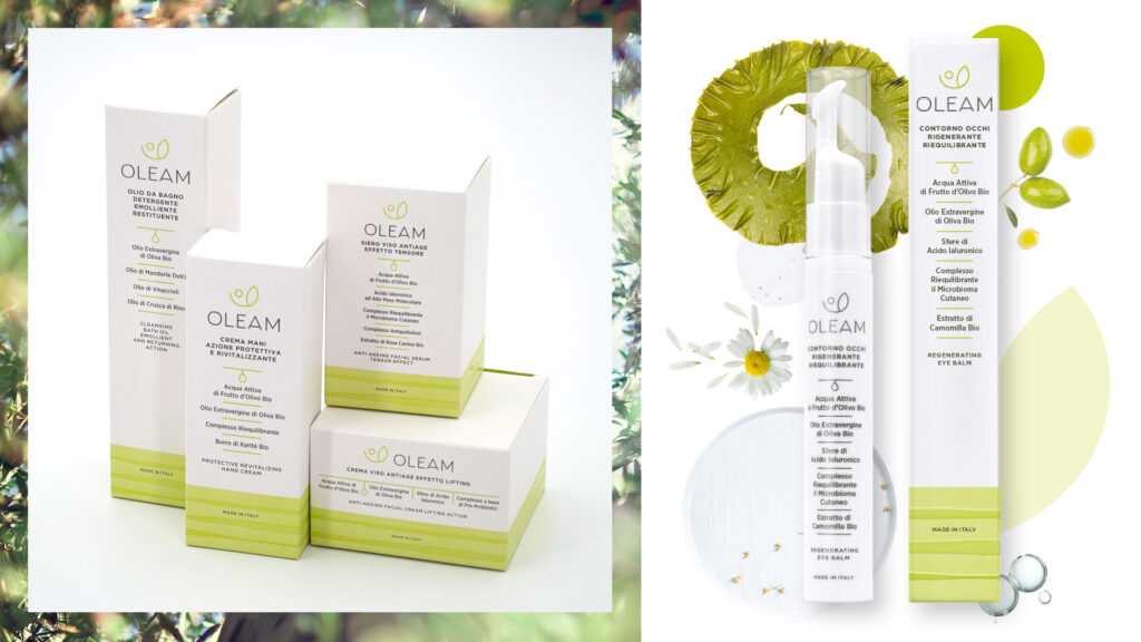 immagine principale del progetto Oleam che mostra il packaging del prodotto di bellezza