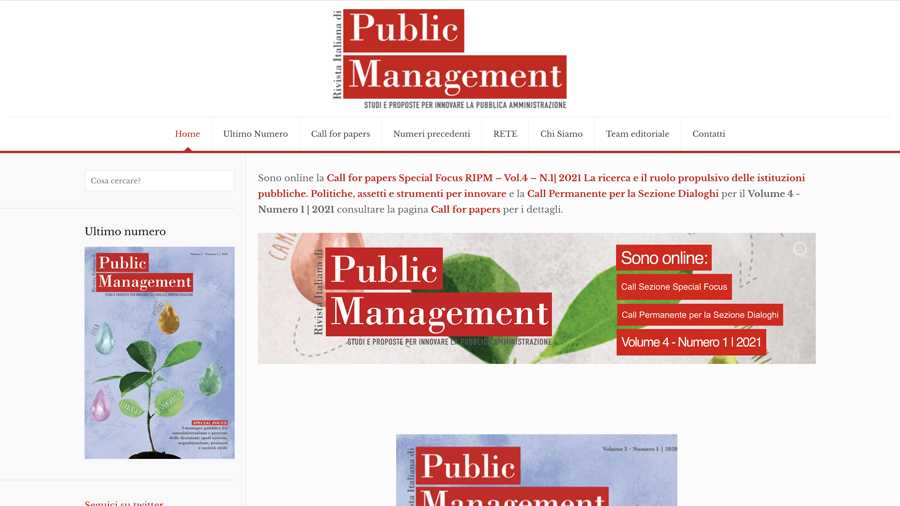 immagine descrittiva del sito internet web realizzato da media tools roma per rivista italiana di public management
